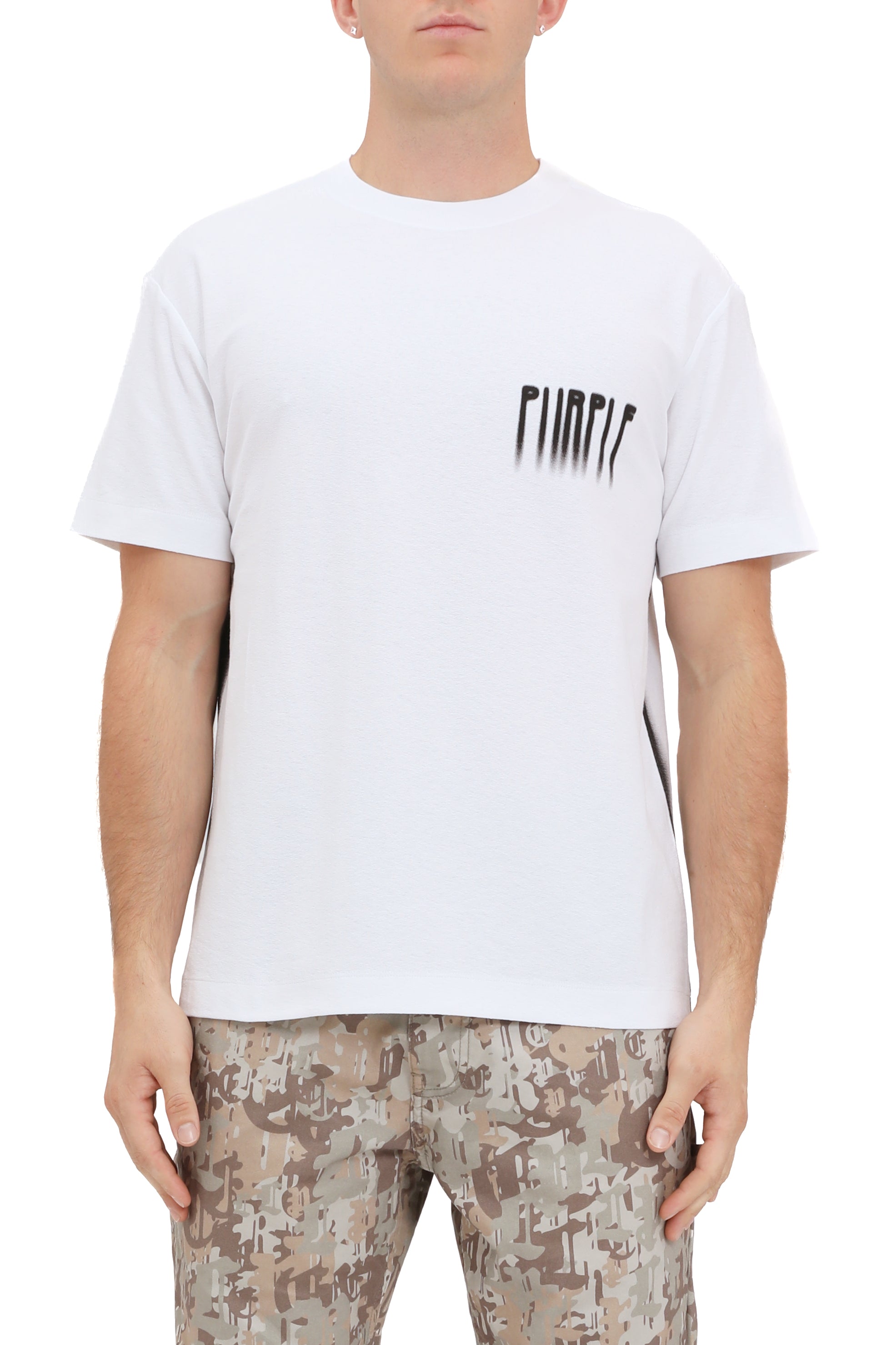 Purple brand blurred tee white
