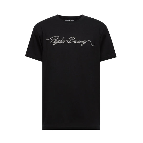 Psycho Bunny Men's Cyrus Wordmark Graphic Tee - Black