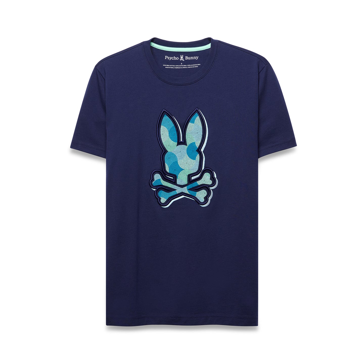 Psycho Bunny Ethan Graphic Tee Evening Blue