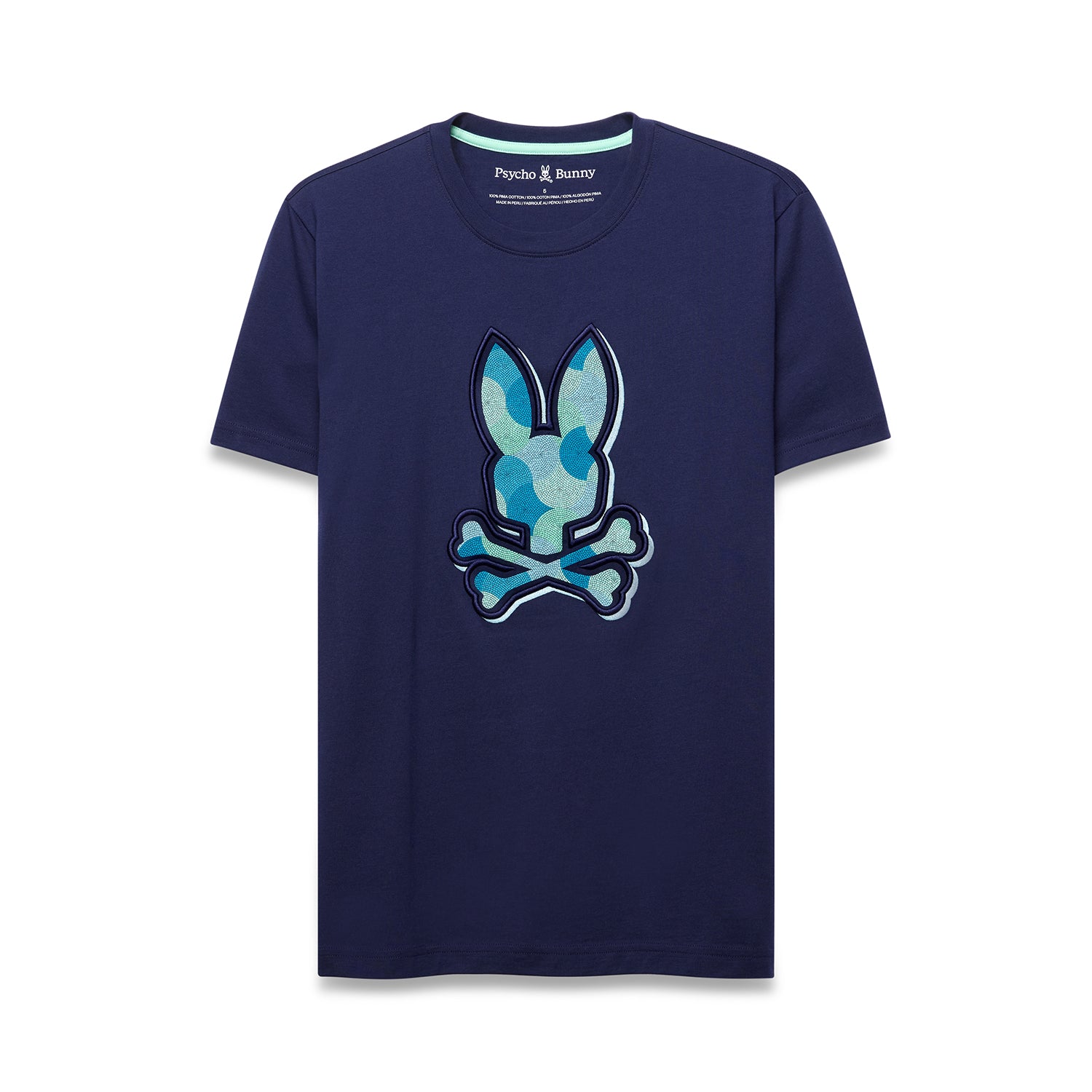 Psycho Bunny Ethan Graphic Tee Evening Blue