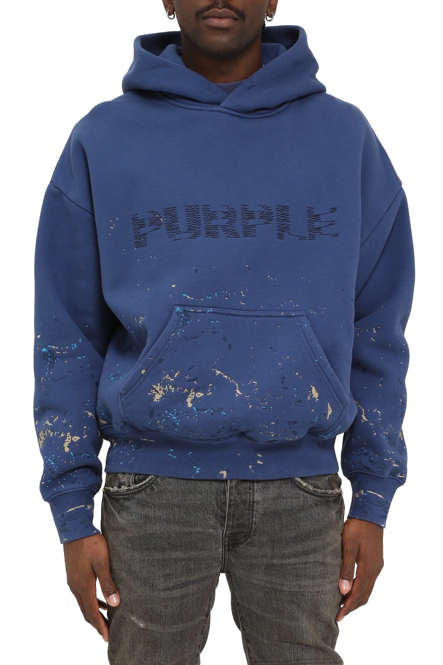 Purple Brand Mwt Fleece Po Hoodie Blue