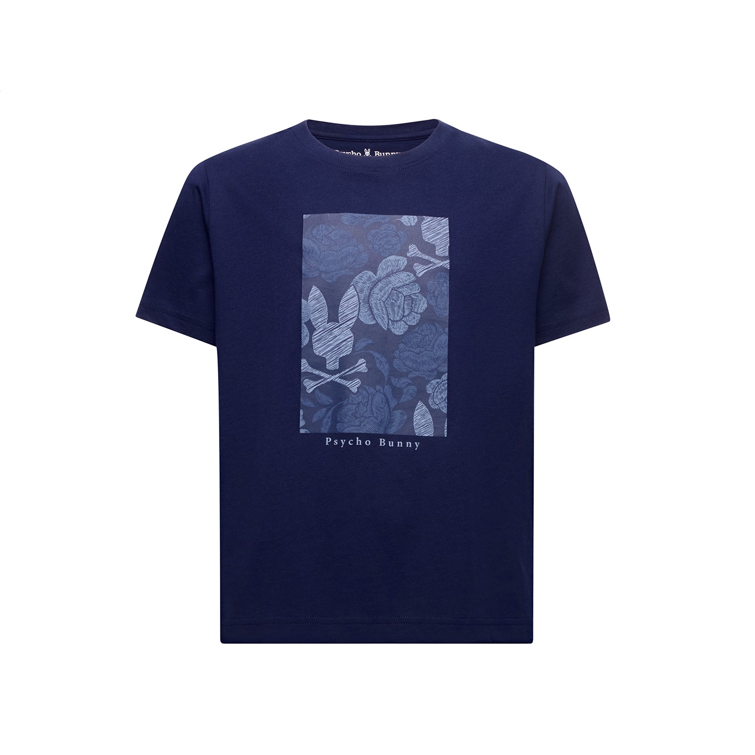 Psycho Bunny Kids Rowen Graphic Tee Navy Blue