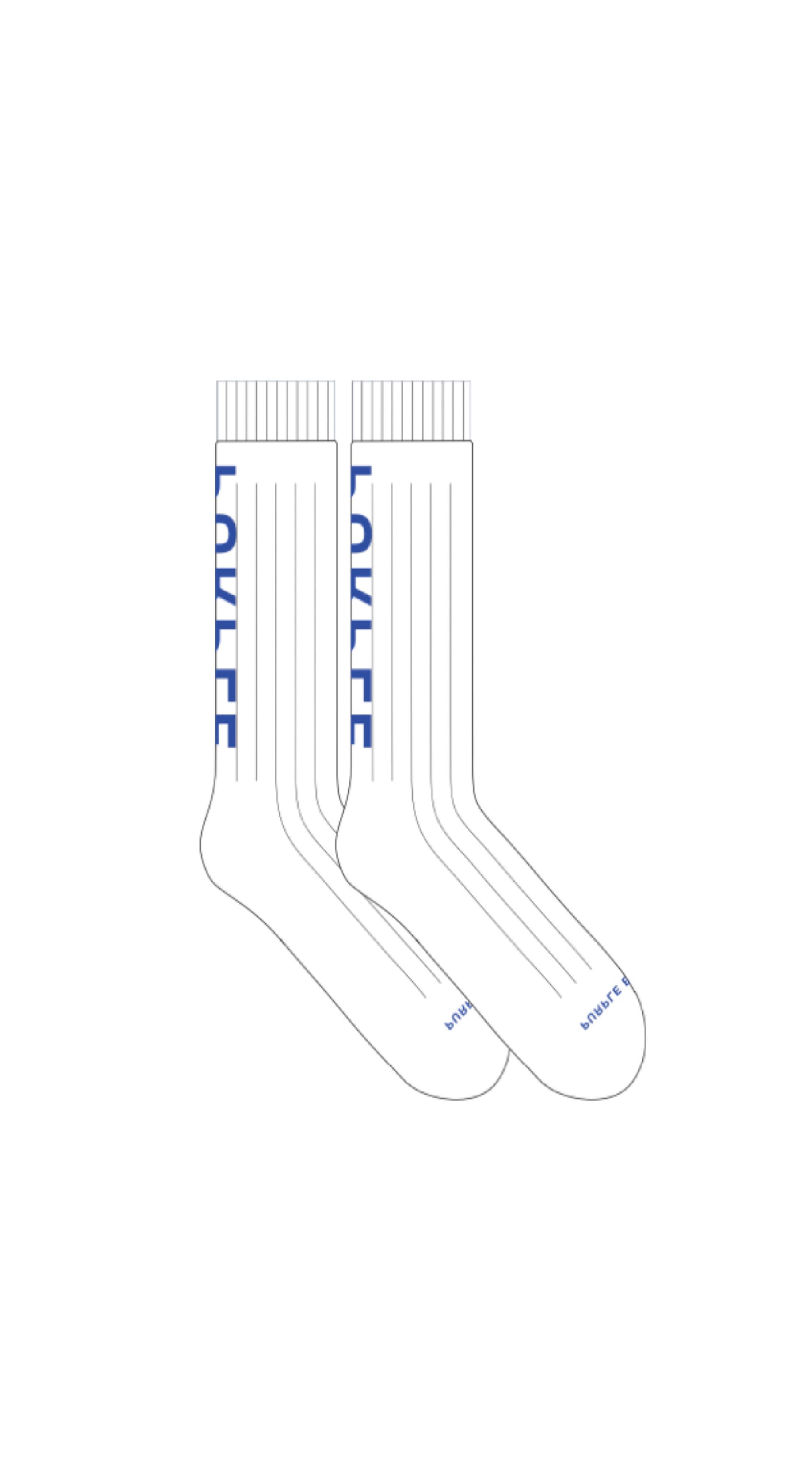 Purple Brand Core Crew Socks White/Blue