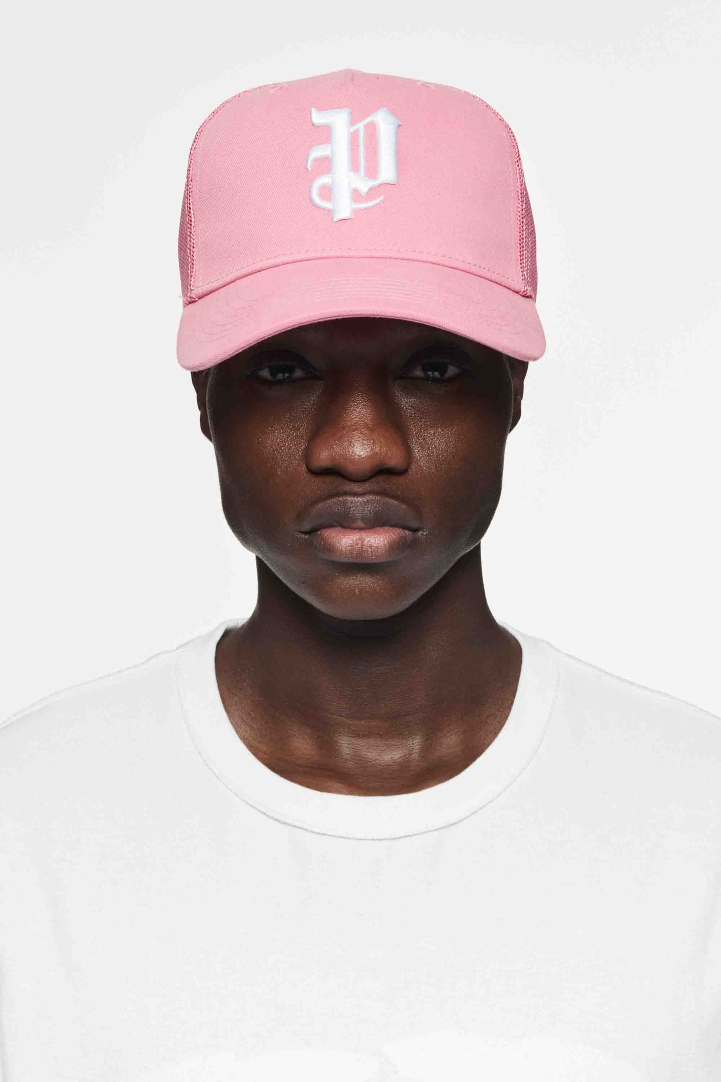 Purple Brand P Logo Trucker Hat Pink