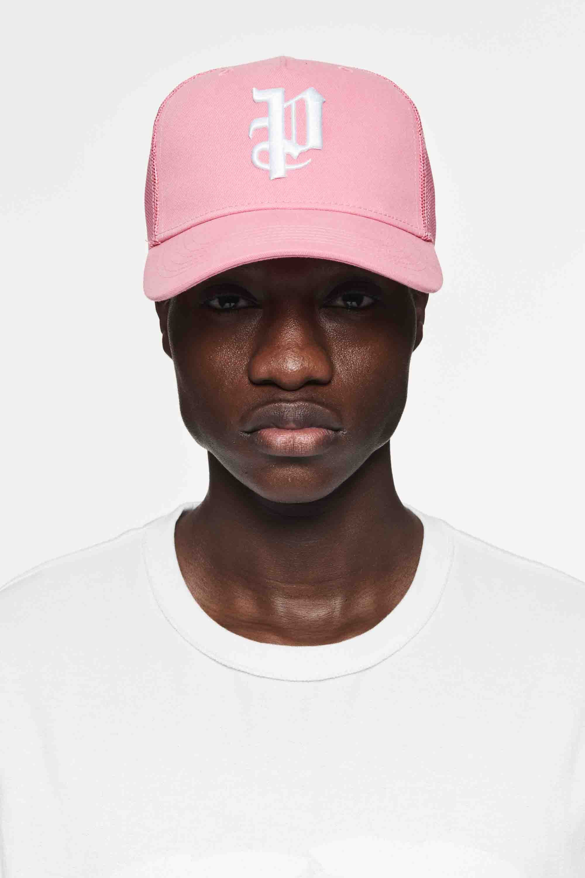 Purple Brand P Logo Trucker Hat Pink