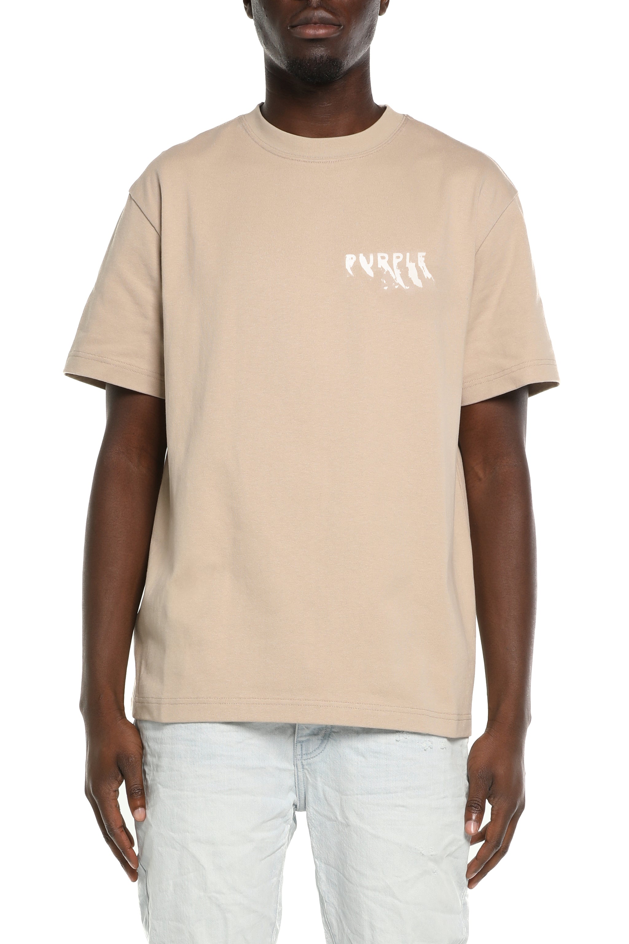 Purple Brand Hwt Jersey Ss Tee Tan