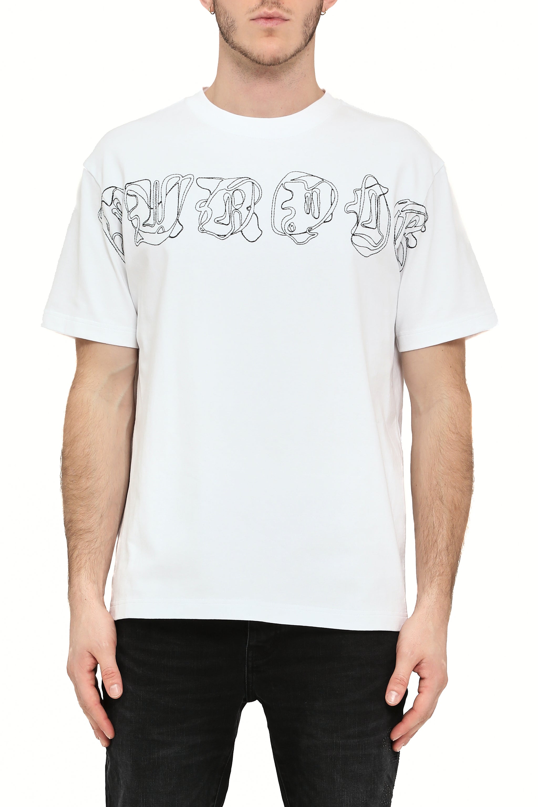 Purple Brand Hwt Jersey Ss Tee White