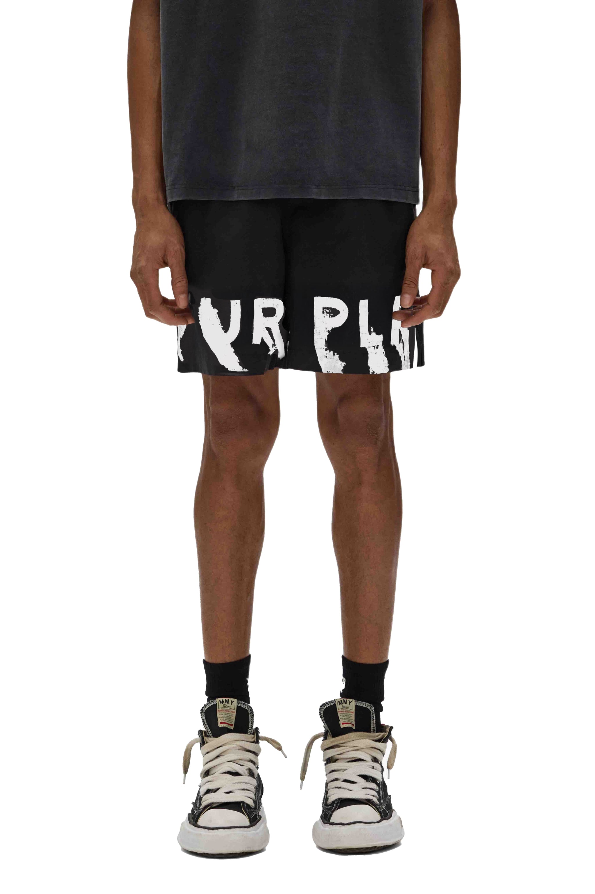 Purple Brand Wordmark All Around Shorts Black