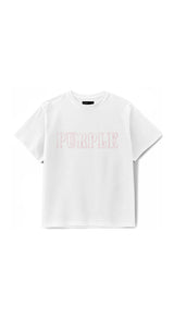 Purple Brand Wordmark Tee White