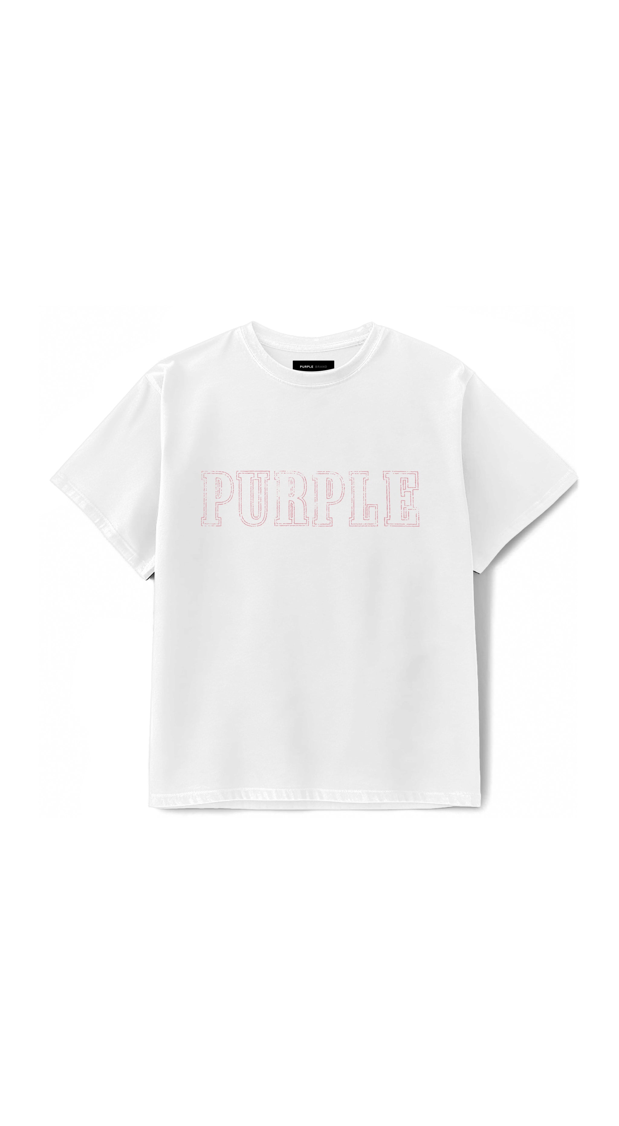 Purple Brand Wordmark Tee White