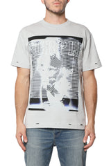 Purple Brand Distorted Photo Graphic Tee Grey