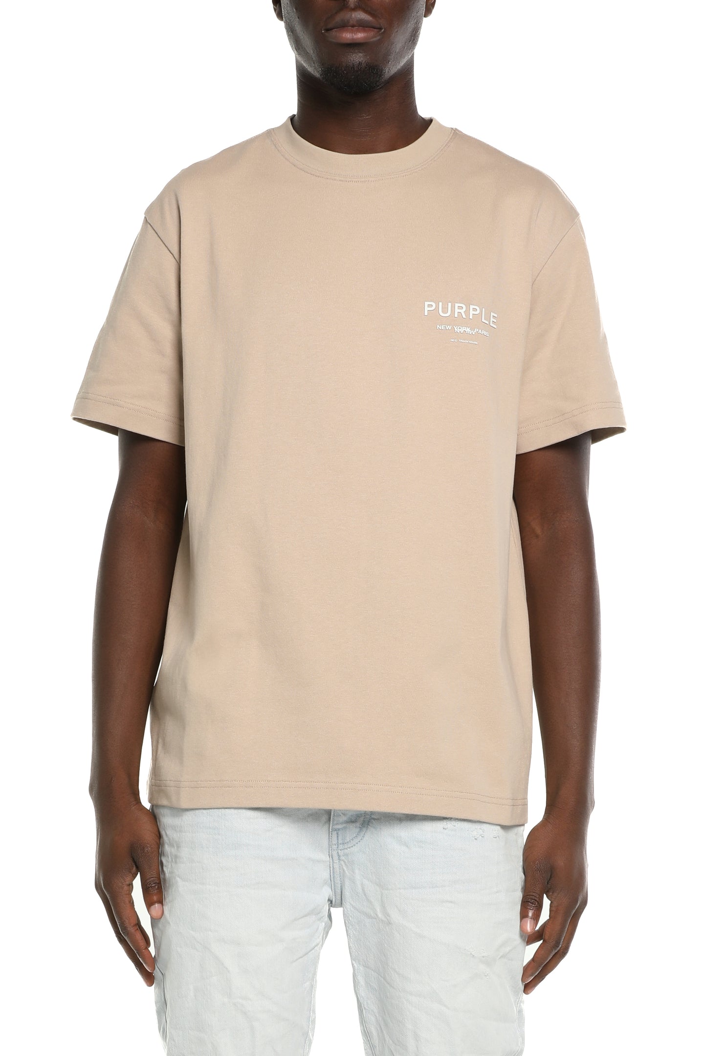 Purple Brand Wordmark Tee Khaki Brown