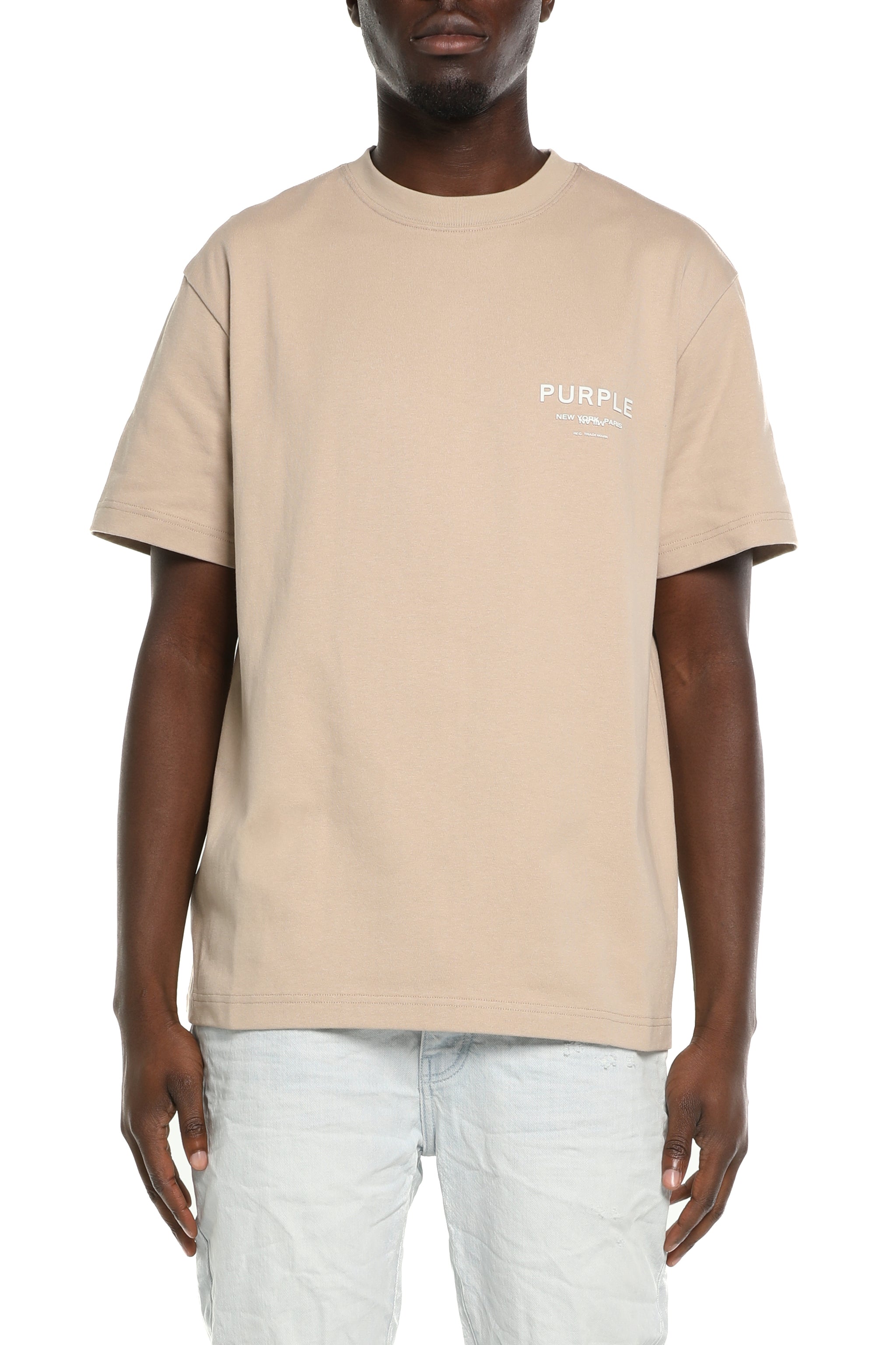 Purple Brand Wordmark Tee Khaki Brown