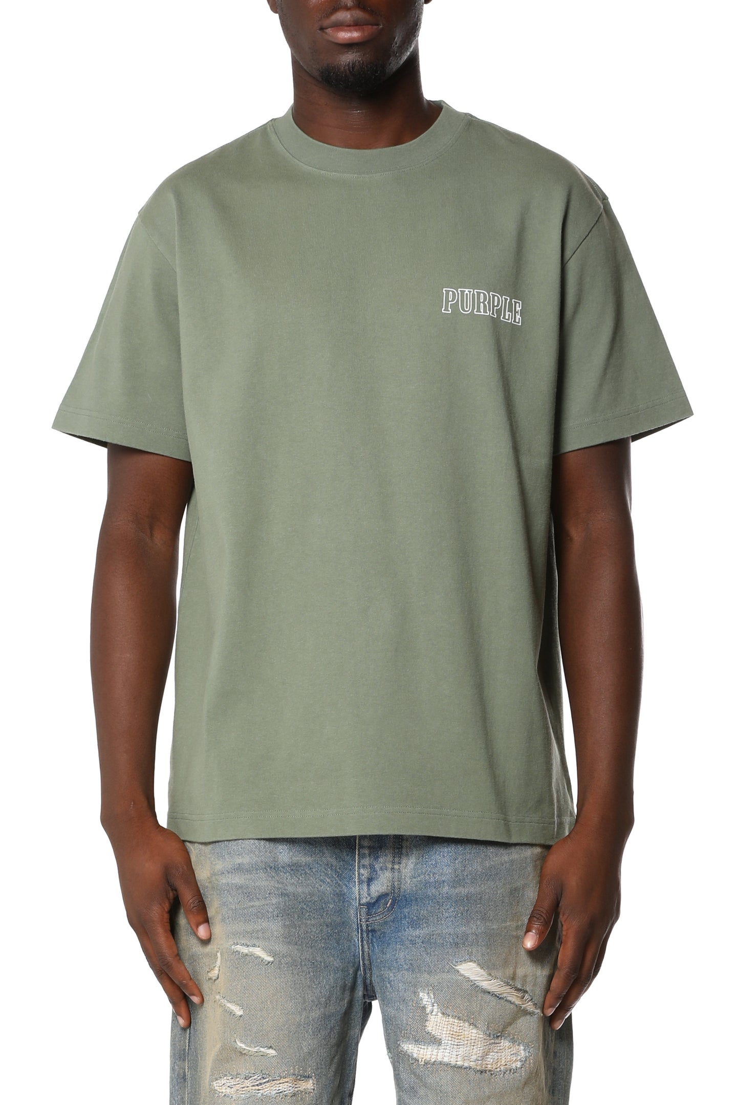 Purple Brand Varsity Logo Tee Green