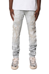 Purple Brand Skinny Jacquard Monogram Jeans Light Indigo