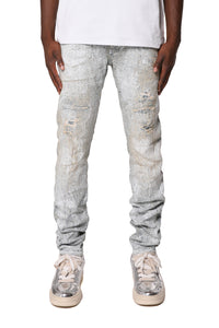 Purple Brand Skinny Jacquard Monogram Jeans Light Indigo