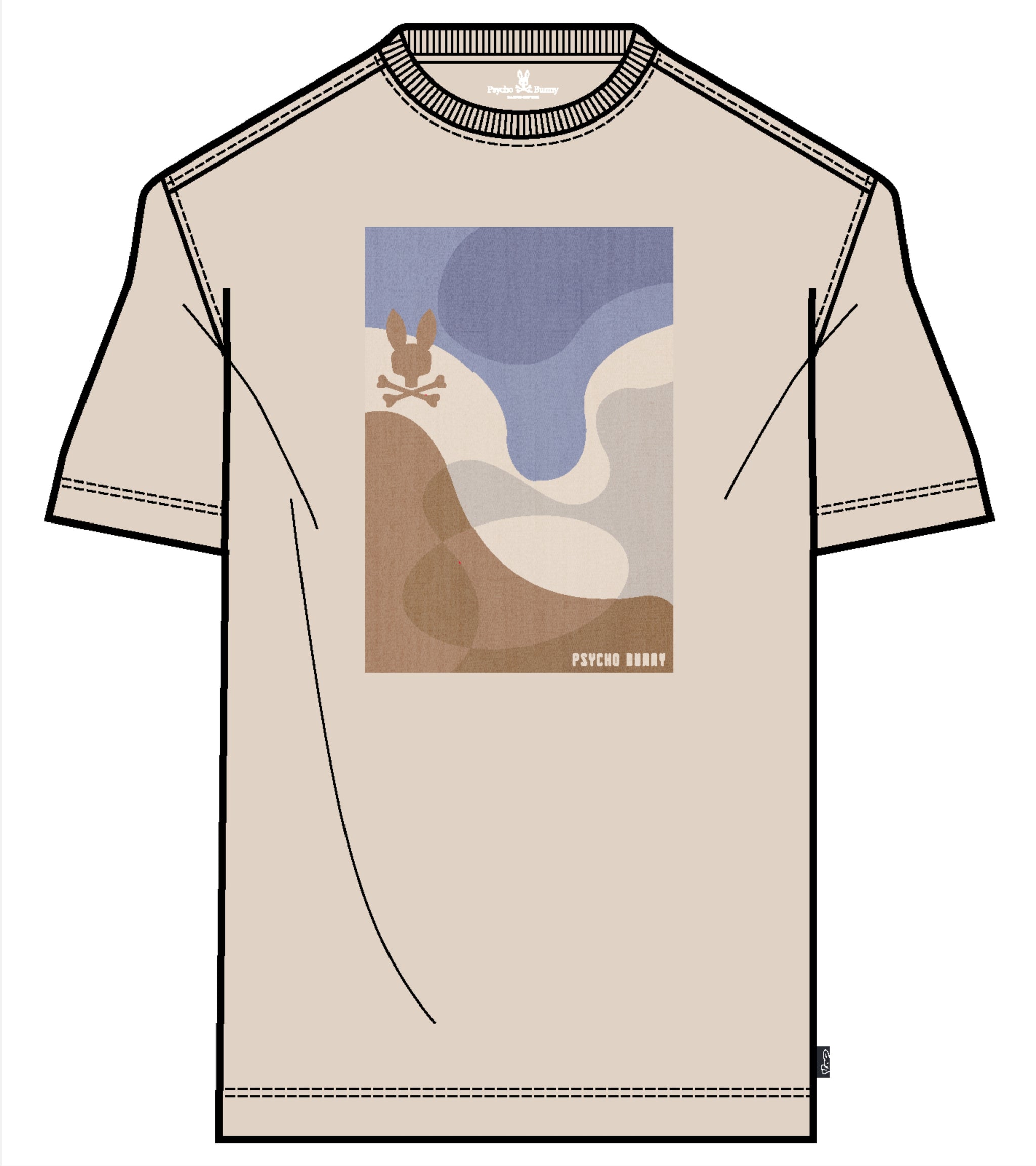 Psycho Bunny Dante Graphic Tee White Cap Grey