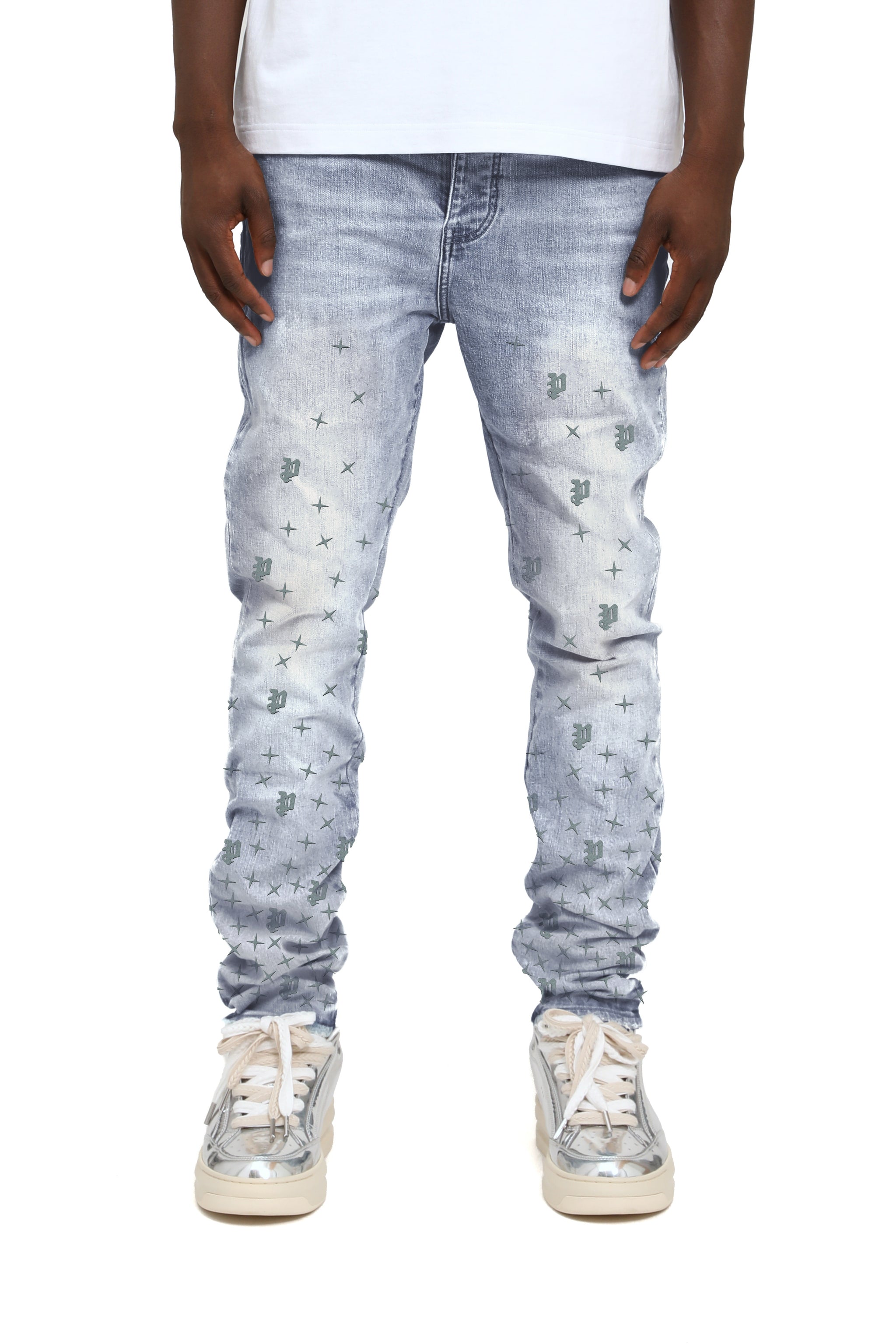 Purple Brand Mono Stars Tuffetage Jean Light Blue
