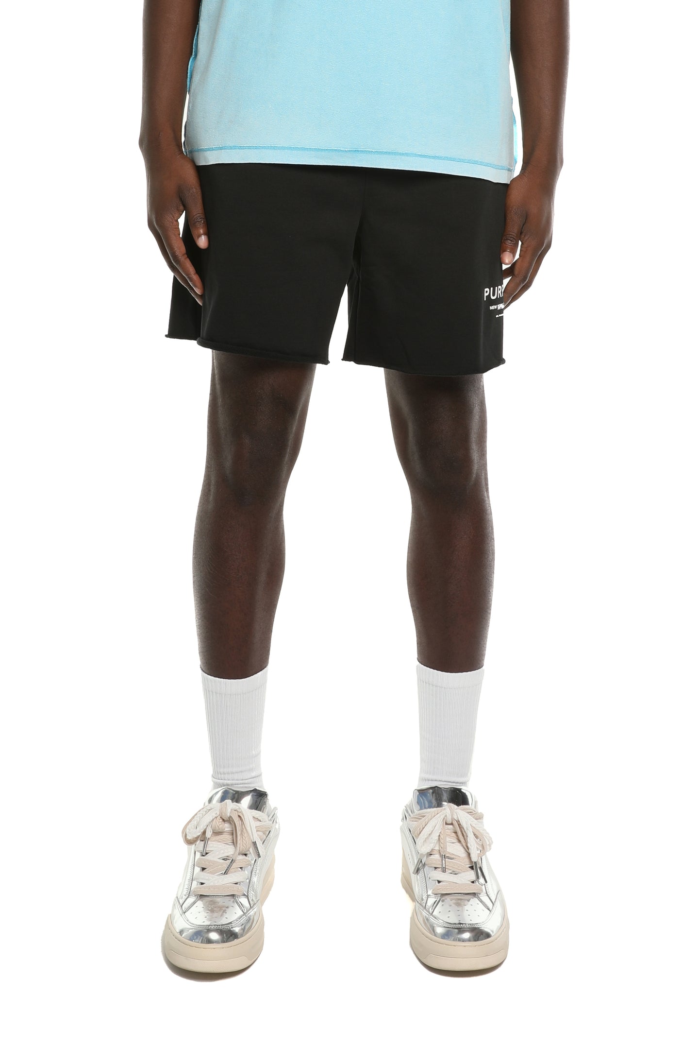 Purple Brand Showroom Fleece Shorts Black
