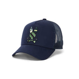 Psycho Bunny Drew Trucker Hat Baritone Blue