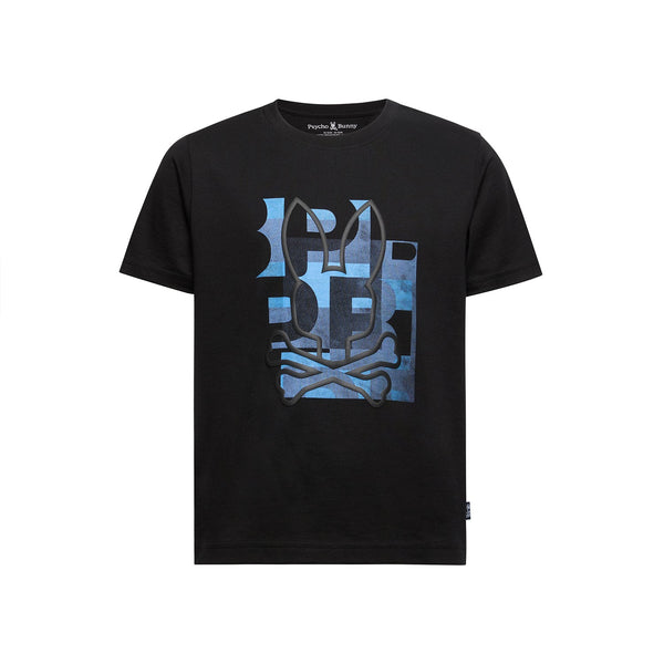 Psycho Bunny Kids Zealand Graphic Tee – 001 Black