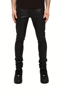 Purple Brand Skinny Mono Embossed Film Jeans Black