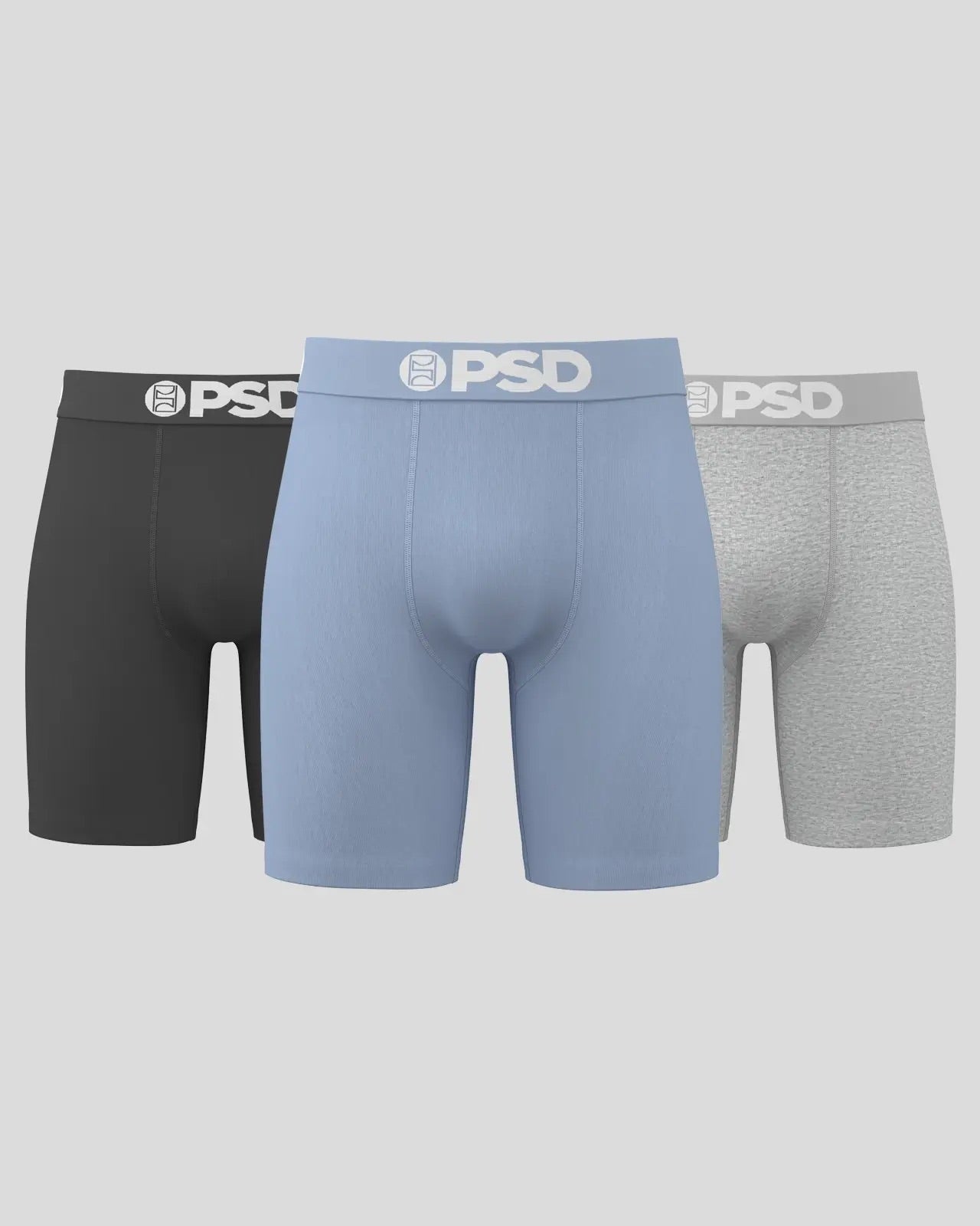 PSD Men's Underwear Solids 3 Pack Core Light Blue