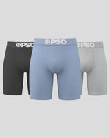 PSD Men's Underwear Solids 3 Pack Core Light Blue