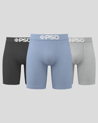 PSD Men's Underwear Solids 3 Pack Core Light Blue