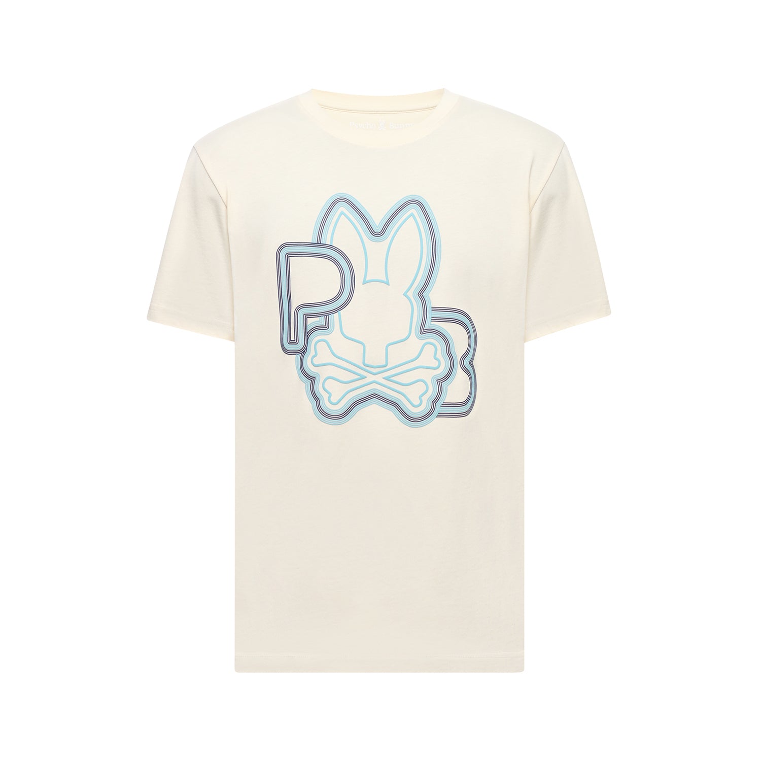 Psycho Bunny Carlo Graphic Tee White Cap Grey
