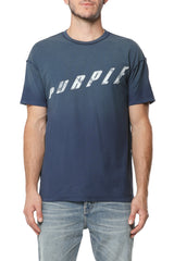 Purple Brand Textured Logo Inside Out Tee Blue