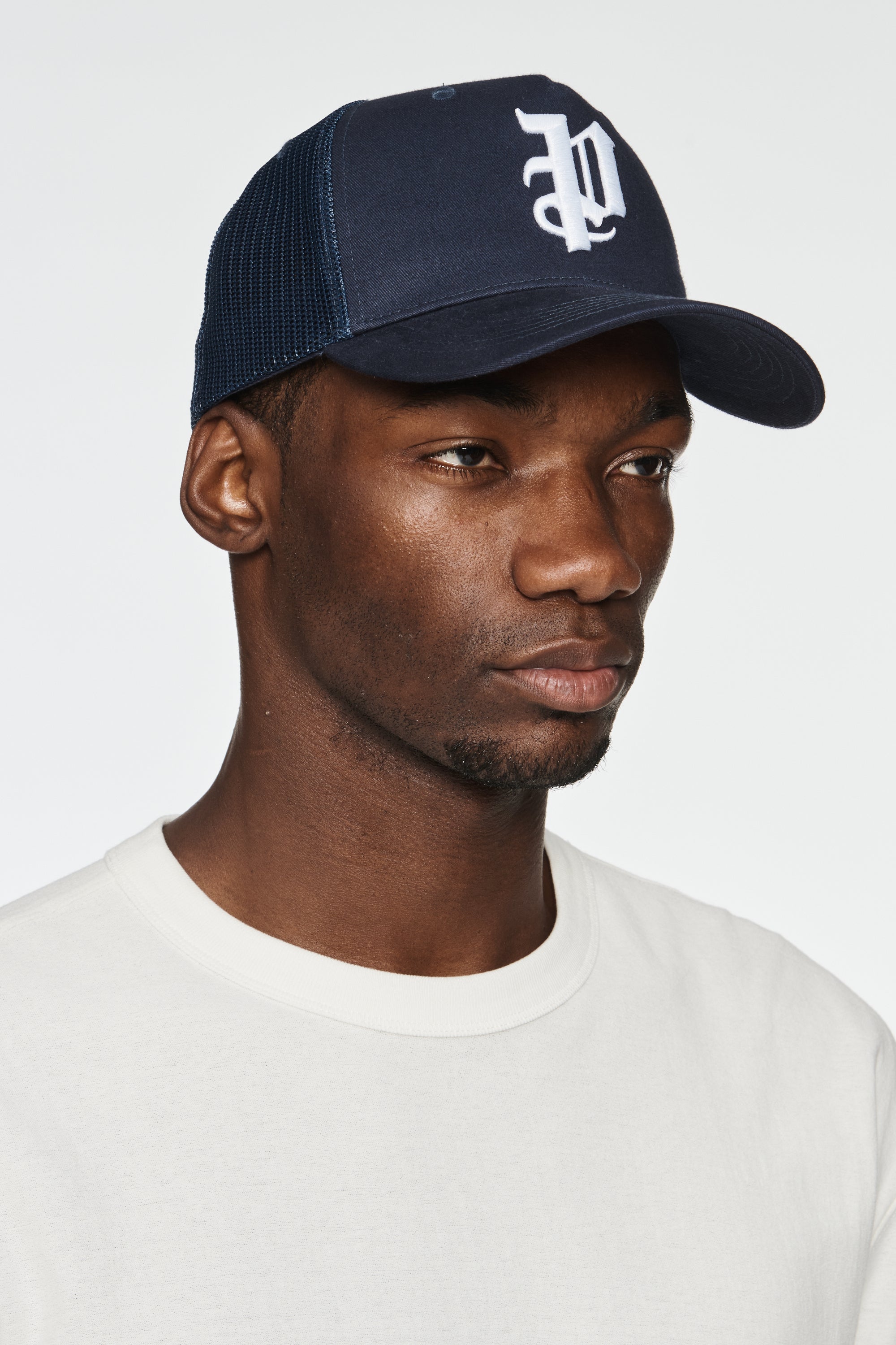 Purple Brand Cotton Twill Trucker Hat Navy Blue