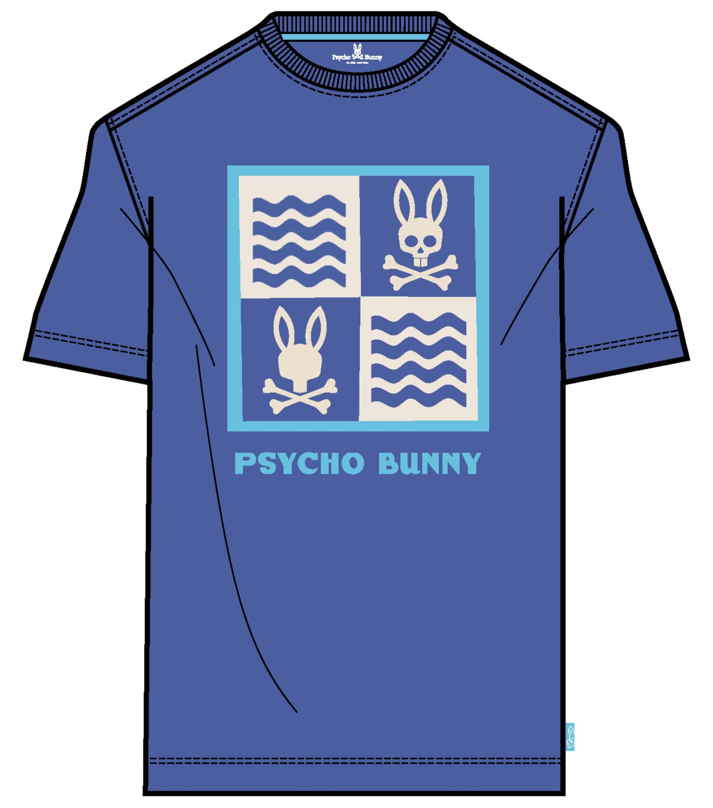 Psycho Bunny Colin Graphic Tee Amparo Blue