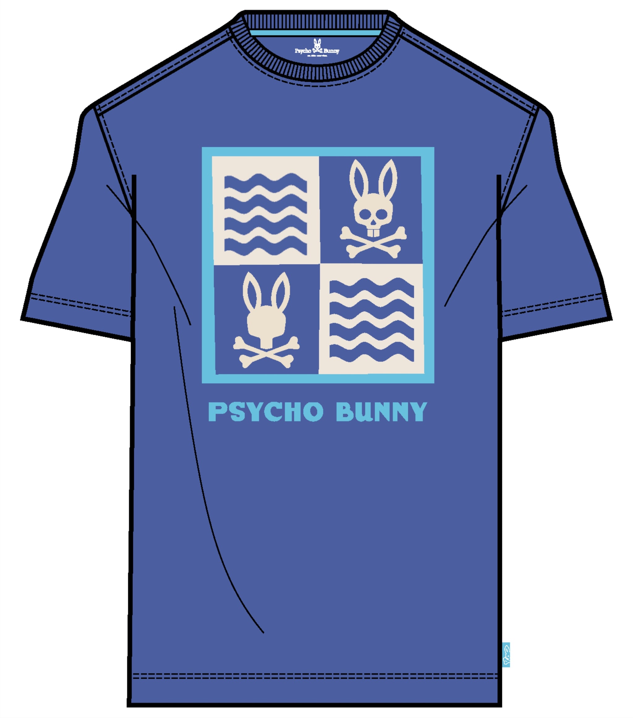 Psycho Bunny Colin Graphic Tee Amparo Blue