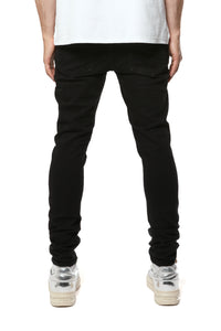 Purple Brand Knee Slit Rinse Slim Jeans black