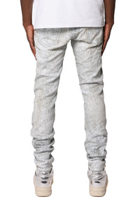 Purple Brand Skinny Jacquard Monogram Jeans Light Indigo