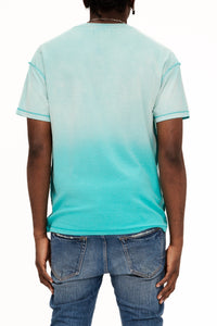 Purple Brand Men’s Gothic Shadow Tee – Blue Faded Gradient Logo Tee