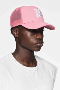Purple Brand P Logo Trucker Hat Pink