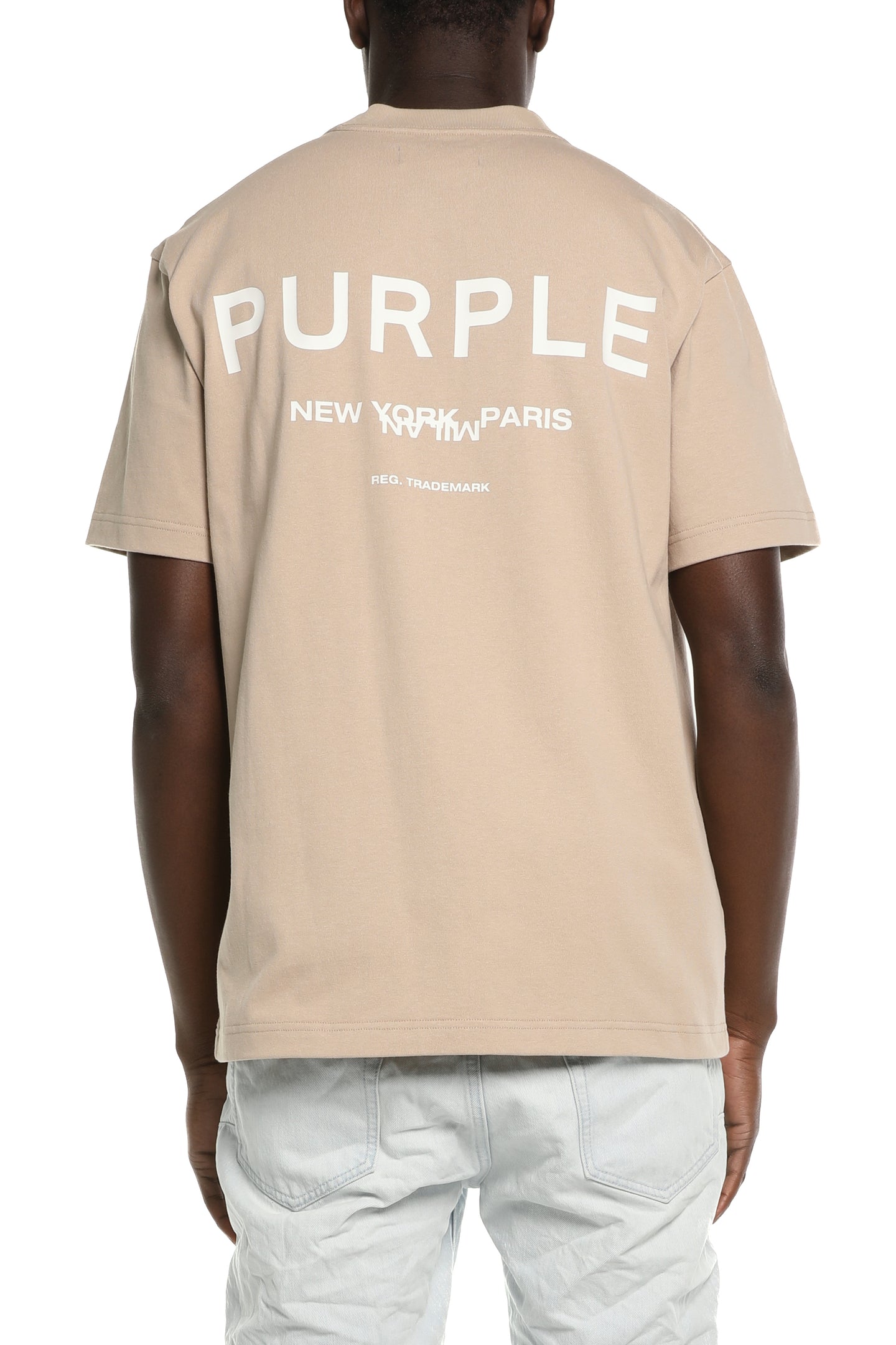 Purple Brand Wordmark Tee Khaki Brown