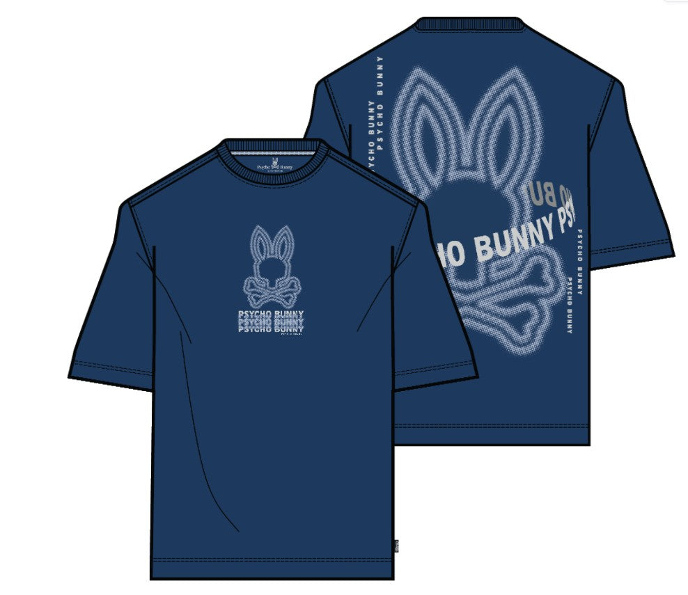 Psycho Bunny Alex Back Graphic Tee Navy Peony