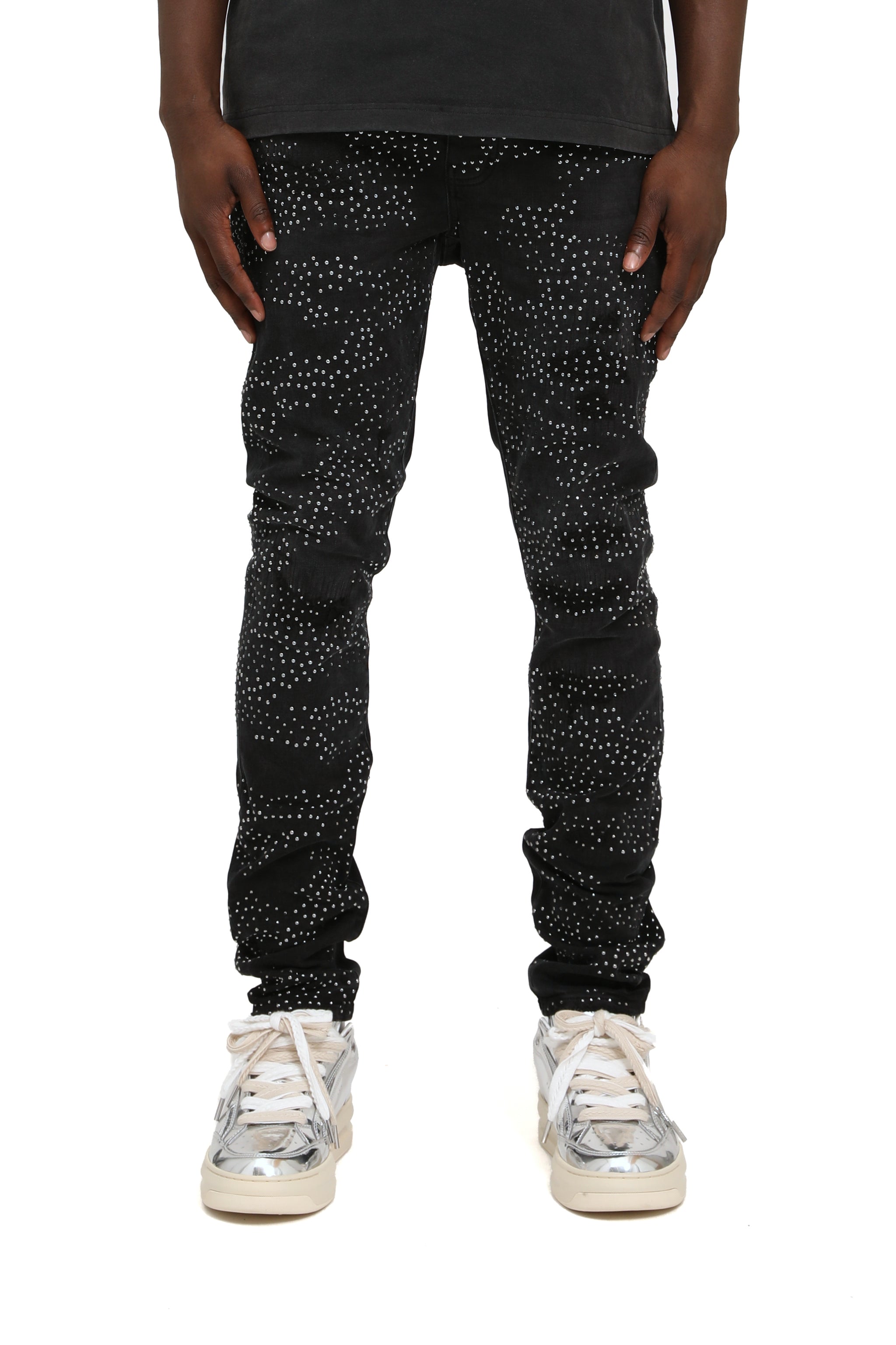 Purple brand Skinny Hotfix Camo Jeans Black