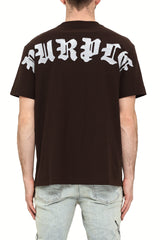 Purple Brand Textured Jersey Ss Tee Brown