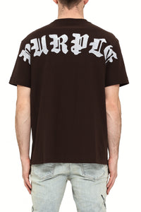 Purple Brand Textured Jersey Ss Tee Brown