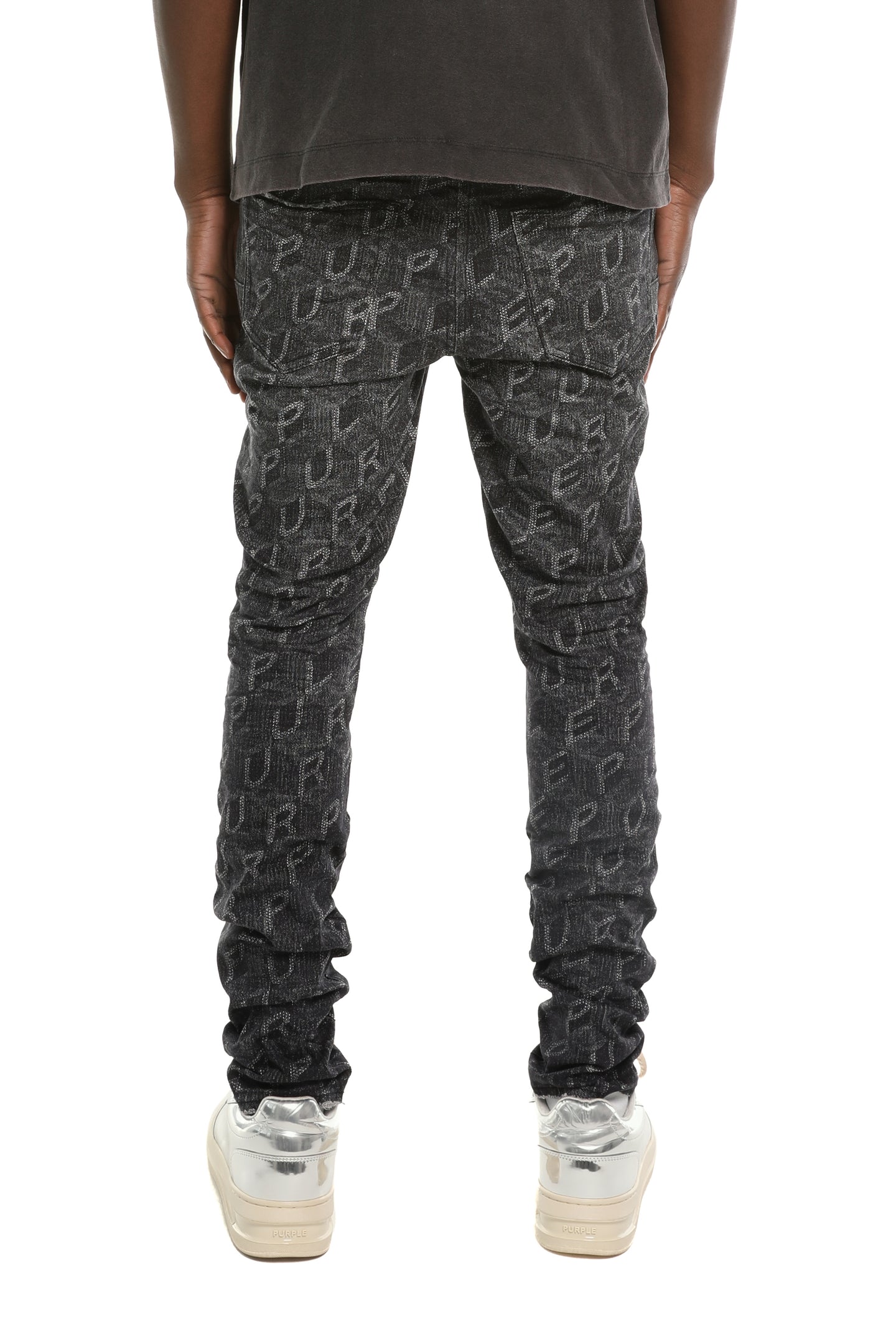 Purple Brand Skinny Printed Monogram Jeans Black