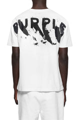 Purple Brand Painted Wordmark Tee White