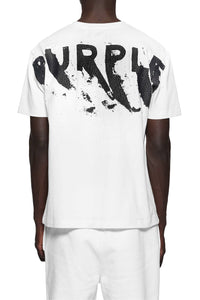Purple Brand Painted Wordmark Tee White