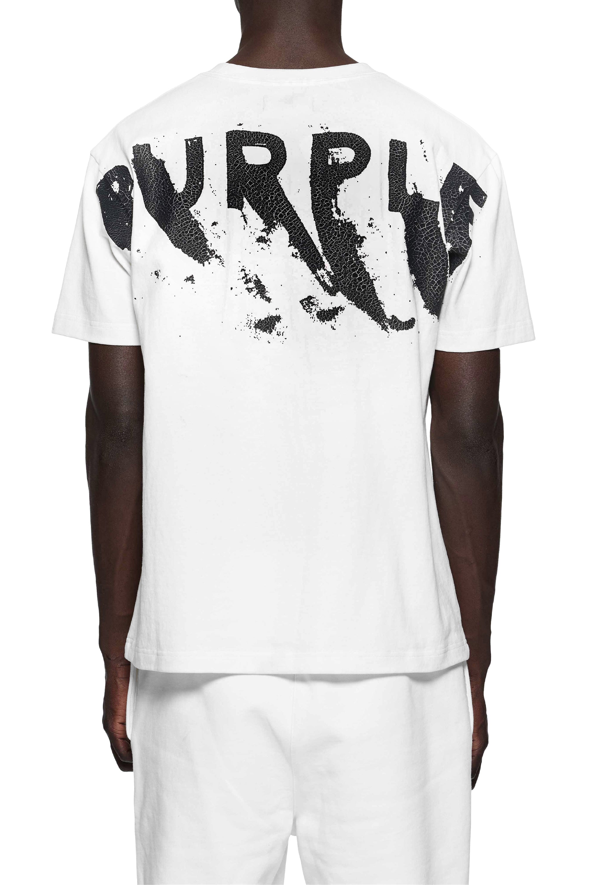 Purple Brand Painted Wordmark Tee White