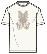 Psycho Bunny Men’s New Castle Embroidered Graphic Tee – Ecru