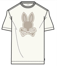Psycho Bunny Men’s New Castle Embroidered Graphic Tee – Ecru