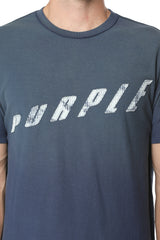 Purple Brand Textured Logo Inside Out Tee Blue